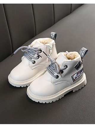Зимние белые ботинки со шнуровкой на ребенка